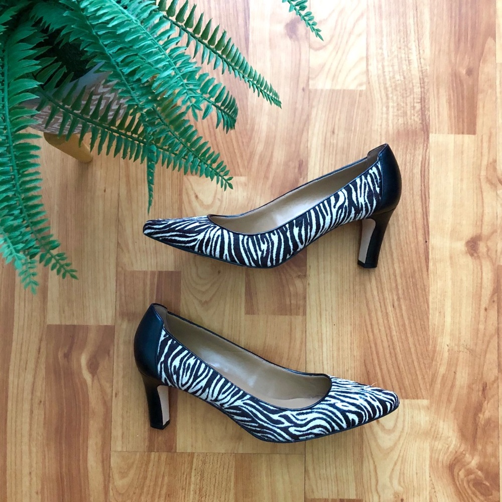 Ann Taylor Willa Zebra Calf Hair Pumps
